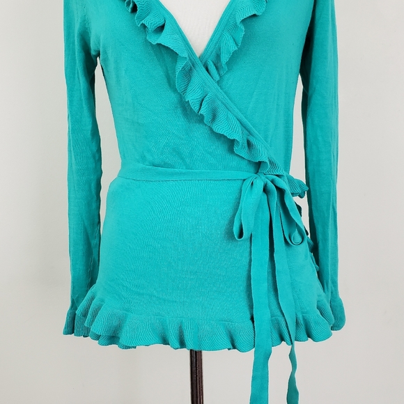 Moda International Ruffle Wrap Knit Top - Picture 3 of 12